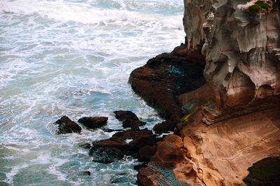 Rock formation in sea