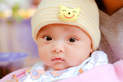 Close-up portrait of cute baby