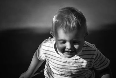 Close-up of playful boy