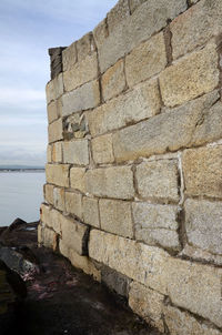 Brick wall at beach
