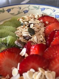 Close-up of strawberries in plate