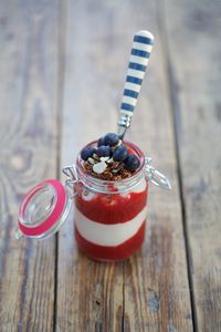 Close-up of breakfast on table