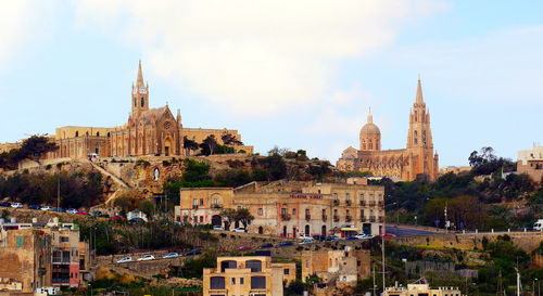 The municipality ghajnsielem with the parish church of our lady of loreto