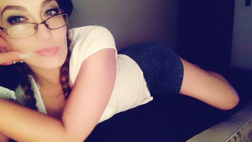 Close-up portrait of young woman