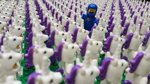Full frame shot of purple bottles