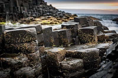 View of old ruin on beach