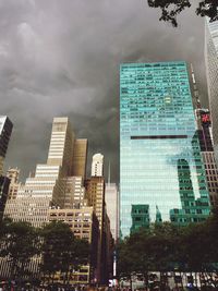 Low angle view of buildings against sky