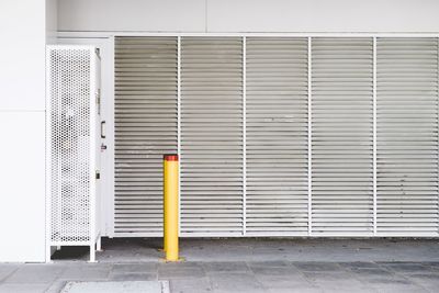 Closed shutter of building