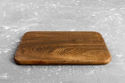 High angle view of bread on cutting board