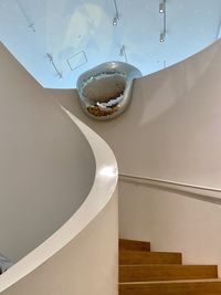 High angle view of staircase by wall at home