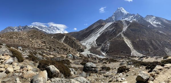 Scenic view of mountains against sky