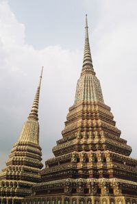 Low angle view of temple building against sky