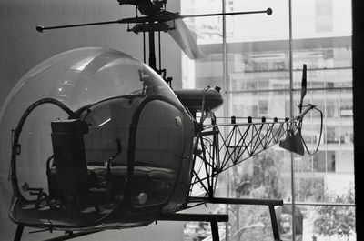 Close-up of vintage car on window