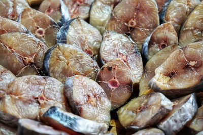 Full frame shot of fish for sale in market