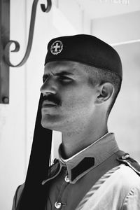 Portrait of young man looking away