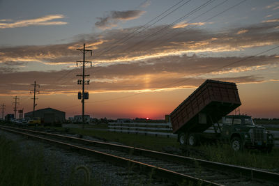 Railroad tracks at dusk