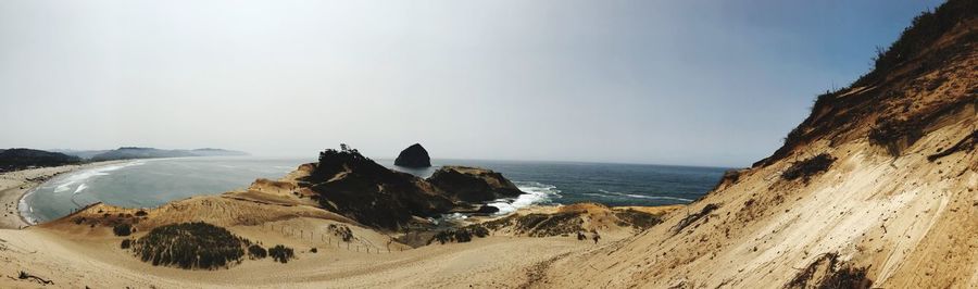 Panoramic view of beach against sky