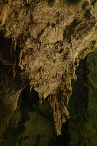 Close-up of rock formation in cave