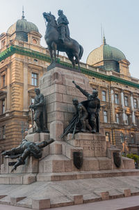 Low angle view of statue of building