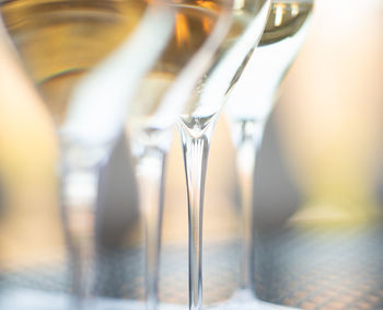 Close-up of beer glass on table at restaurant