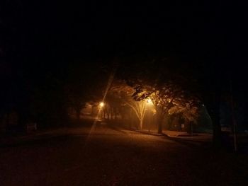 Illuminated street light at night