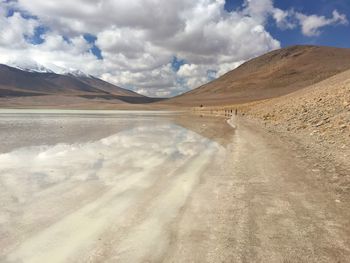 Scenic view of desert against sky