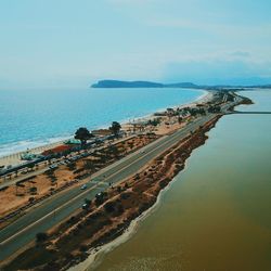 High angle view of beach