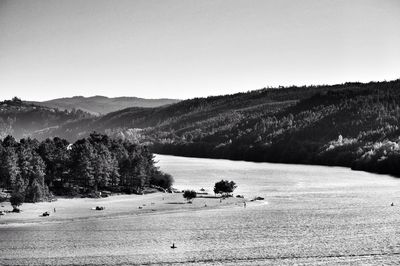 Scenic view of mountains against clear sky