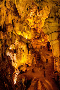 Rock formations in cave