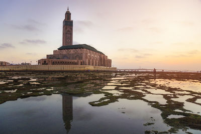 Hassan ii mosque during sunset - casablanca, morocco