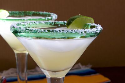 Close-up of margarita in glass on table