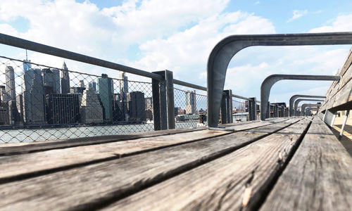 Surface level view of bridge against sky