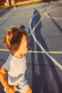 Close-up of girl looking away