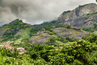 Scenic view of mountains against sky