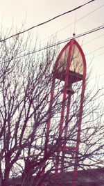 Low angle view of basketball hoop against sky