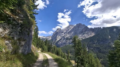 Panoramic view of mountains against sky