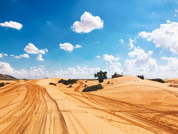 Scenic view of desert against sky