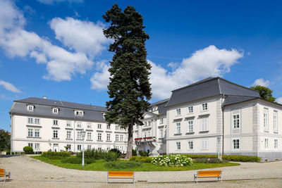 Low angle view of buildings against sky