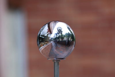 Close-up reflection of mirror