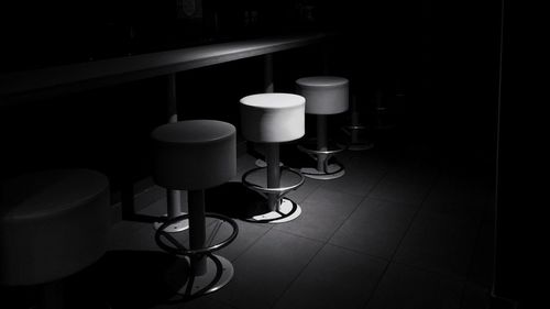 Empty stools at bar