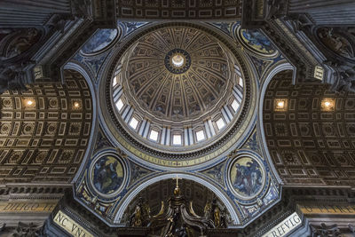 Low angle view of illuminated ceiling of cathedral