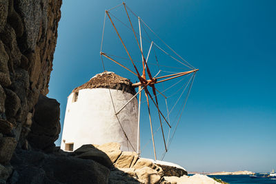 Low angle view of lighthouse against sky