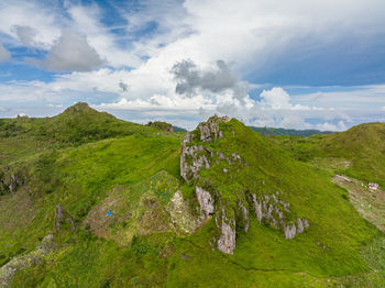 Tropical plants and trees covers mountains and ravine. osmena peak. cebu philippines.