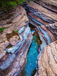 High angle view of rocks on landscape