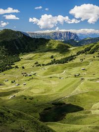 Scenic view of landscape against sky at alto adige