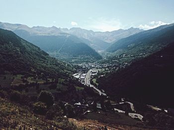 Scenic view of mountains against sky