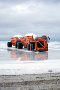 Boat in sea against sky
