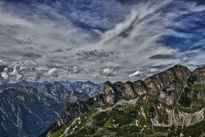 Scenic view of landscape and mountains against sky