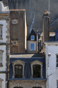 Low angle view of buildings in city