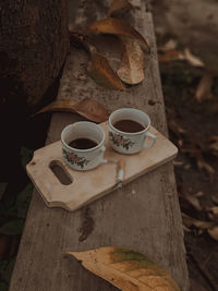 Close-up of coffee on table